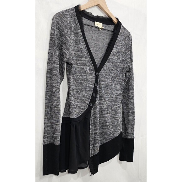 Anthropologie Meadow Rue Womens Cardigan Asymmetric Fairy Grunge Sweater Gray S - Picture 10 of 16